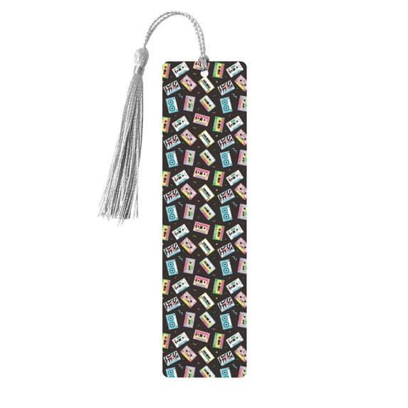 Kdxio Colorful Retro Tape Print Metal Tassel Bookmarks,Perfect Gift for Art Lovers and Bookworms Metal Bookmarks for Women