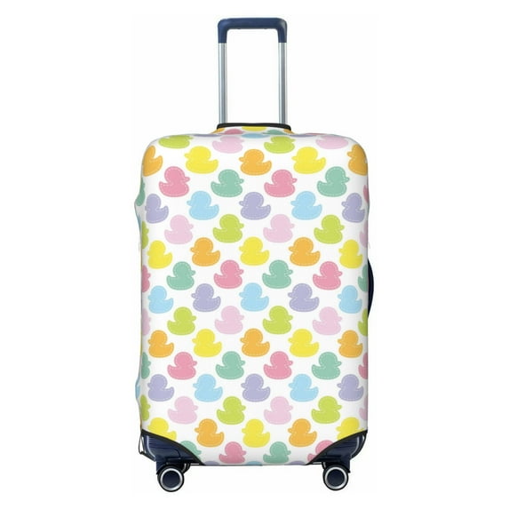 Kdxio Colorful Rubber Duck Pattern Luggage Cover for Travel,Elastic and Durable,Fits 18-32 Inch,Anti-Scratch Suitcase Protector-No luggage included