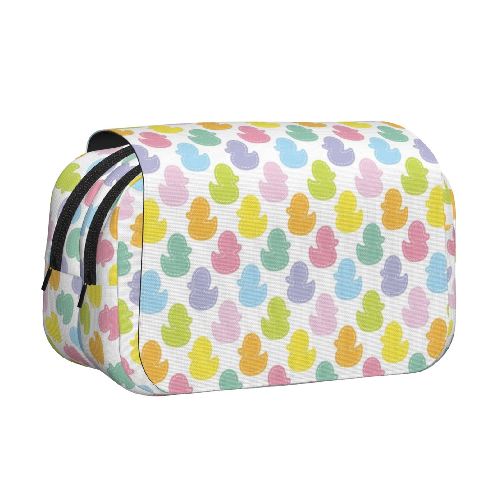 Kdxio Colorful Rubber Duck for Double Compartment Pen Case Oxford Organizer with Zipper Pockets for Students Artists