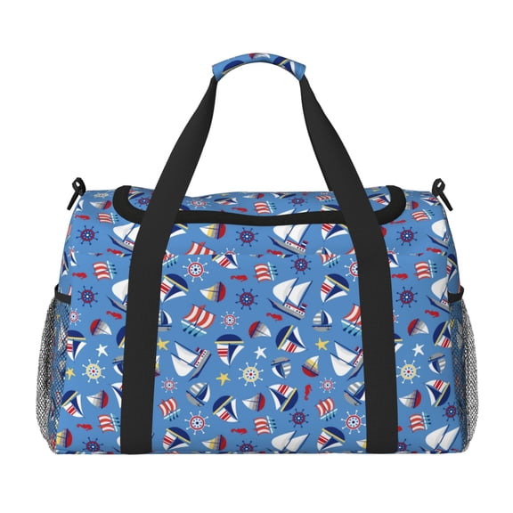 Kdxio Colorful Sailing Ship Travel Duffel Bag Gym Bag Weekender Travel Bag Gym Bag for Women &Men Airplane Travel Essentials for Flying