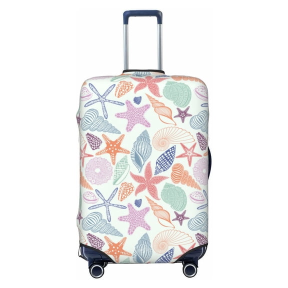 Kdxio Colorful Seashells Pattern Luggage Cover for Travel,Elastic and Durable,Fits 18-32 Inch,Anti-Scratch Suitcase Protector-No luggage included
