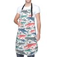 thumbnail image 1 of Kdxio Colorful Shark Apron with Pockets Adjustable Kitchen Aprons for Men Women Waterproof Aprons for Cooking,Drawing,Crafting, Baking Household Cleaning, 1 of 8