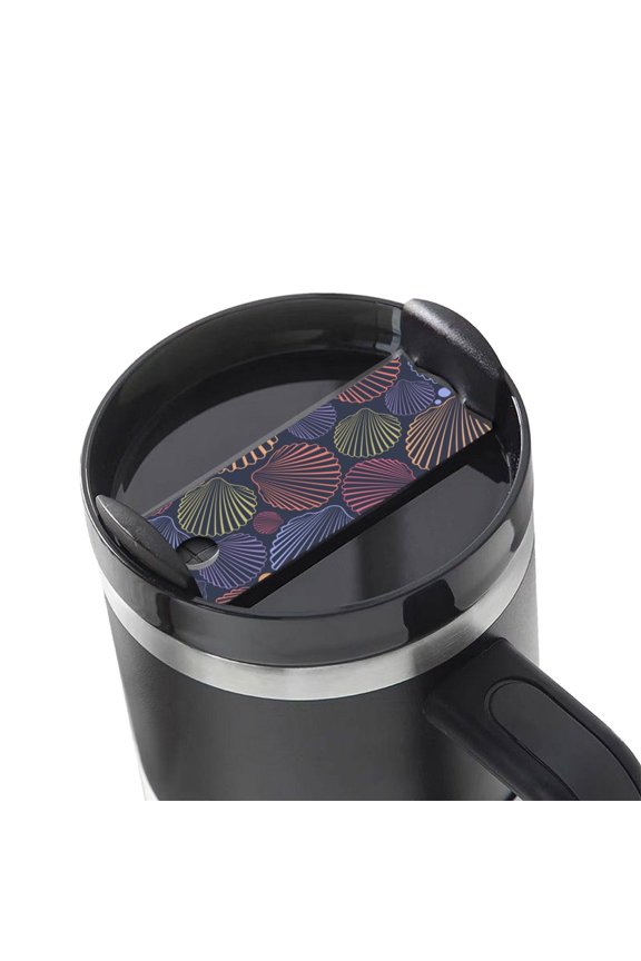 Colorful Shells Name Plate Compatible Stanley Cups Name Tag Acrylic Nameplate Tumbler Lid Topper for Cup Accessories