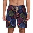 thumbnail image 1 of Kdxio Colorful Shells Print Men'S Swim Trunks With Compression Liner 7 Inch Inseam Quick Dry Swim Shorts, 1 of 7