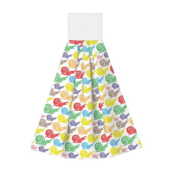 Kdxio Colorful Snails Hand Towel with Loop Hanging Towel Absorbent Tie Towels for Kitchen Tea Bar Bathroom Decor