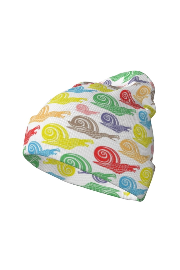 Colorful Snails Winter Beanie for Men Women Beanie Knit Hat Cuffed Cap Beanie Knit Chunky Snow Cap