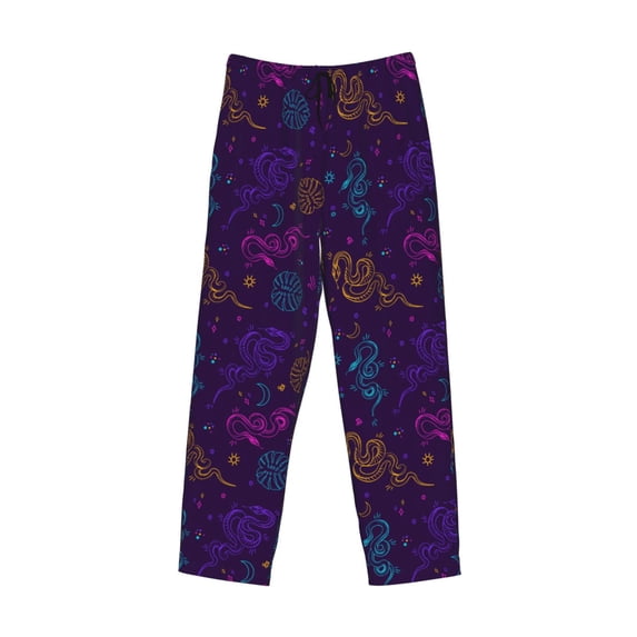 Kdxio Colorful Snake Print Men's Sleep Pajama Pant Lounge Pants with Pockets