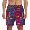 thumbnail image 1 of Kdxio Colorful Snake Print Men's Swim Trunks with Compression Liner 7 Inch Inseam Quick Dry Swim Shorts, 1 of 7