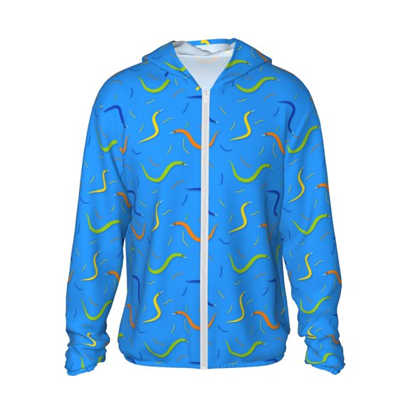 Kdxio Colorful Snake Print Women Men Sun Protection UPF 50+ Jackets Zip Up Long Sleeve Hoodie Hiking Lightweight with Pockets