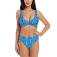thumbnail image 1 of Kdxio Colorful Snake Print Women's 2 Piece High Waisted Wrap Spaghetti Strap Summer Swimsuit Bikini Set-XX-Large, 1 of 7