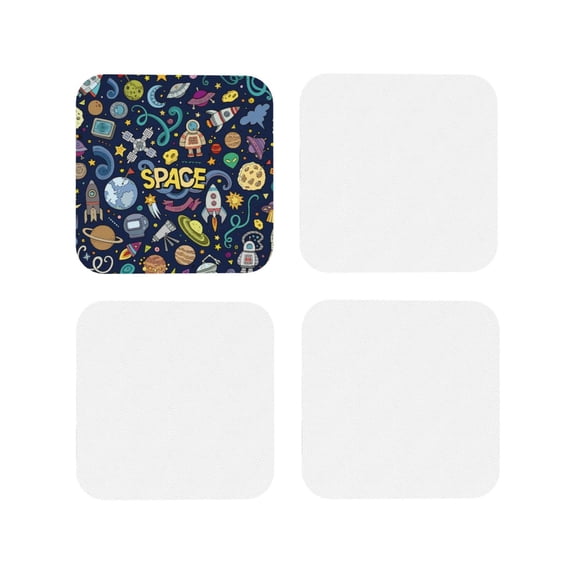 Kdxio Colorful Space Funny Coasters,4 Pcs Leather Coasters,Housewarming Gifts,Protect Furniture From Water Marks Scratch And Damage