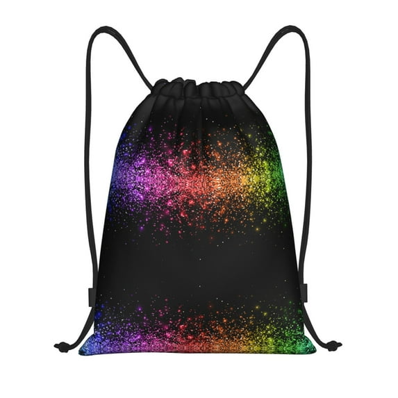 Kdxio Colorful Sparkling Print Drawstring Backpack Bag,Waterproof Draw String Back Sack, Gym Drawstring Bags Swim Bag For Unisex