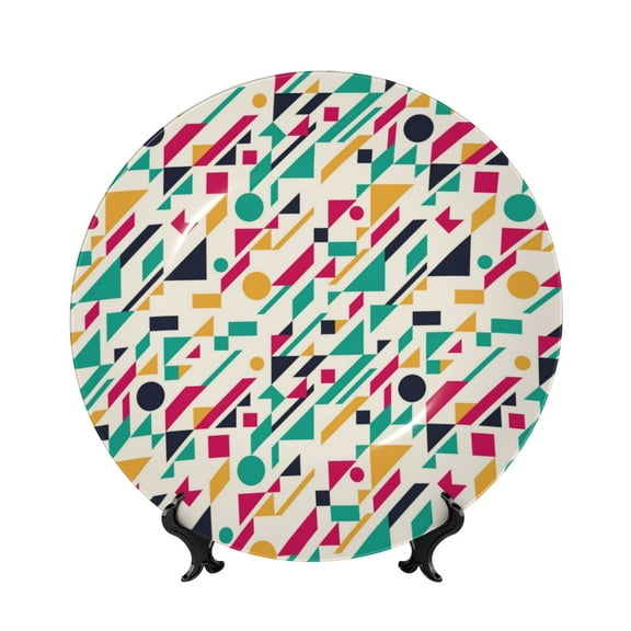 Kdxio Colorful Spots Bone China Decorative Plate Ceramic Decorative Plate for Home Office Wall Stand Decorative Plates for Home Bedroom-6in