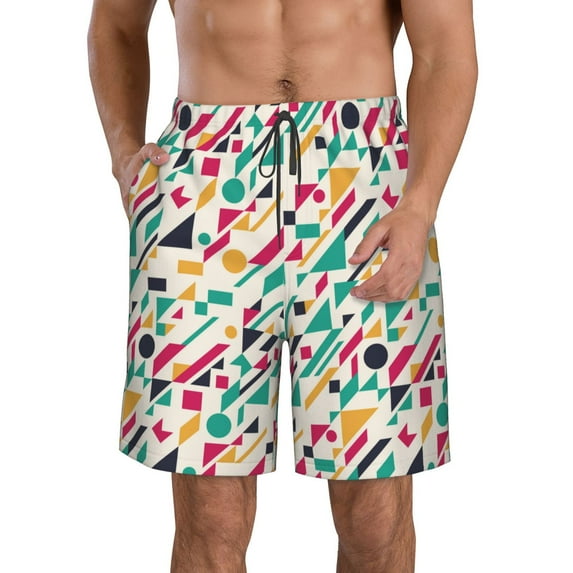 Kdxio Colorful Spots Pattern Mens Casual Shorts - Drawstring Summer Beach Sports Shorts for Men