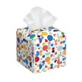 thumbnail image 1 of Kdxio Colorful Spots Print Tissue Box Cover,Square Decorative PU Leather Facial Paper Case Organizer Holder Dispenser for Bathroom,Night Stands,Desk,Car 5.2''X5.2''X5.2'', 1 of 8