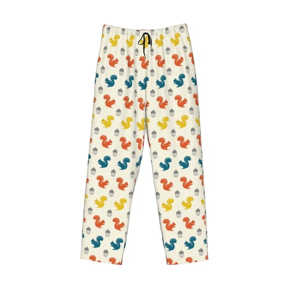 Kdxio Colorful Squirrel Print Men's Sleep Pajama Pant Lounge Pants with Pockets
