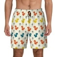 thumbnail image 1 of Kdxio Colorful Squirrel Print Men's Swim Trunks with Compression Liner 7 Inch Inseam Quick Dry Swim Shorts, 1 of 7