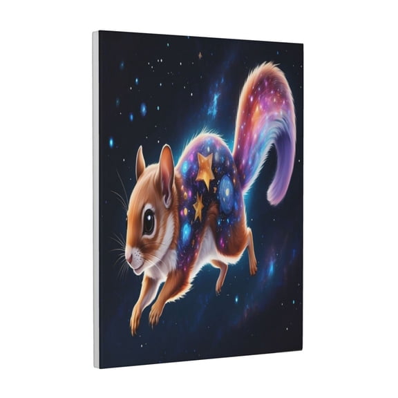 Kdxio Colorful Star River Squirrel Pattern Canvas Wall Art 12x16 Inches - Waterproof HD Print Solid Wood Frame for Living Room & Bathroom,Vertical