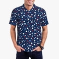 thumbnail image 1 of Kdxio Colorful Stars Print Men's Short Sleeve Polo Shirt,Midweight Men's Shirt, 1 of 5