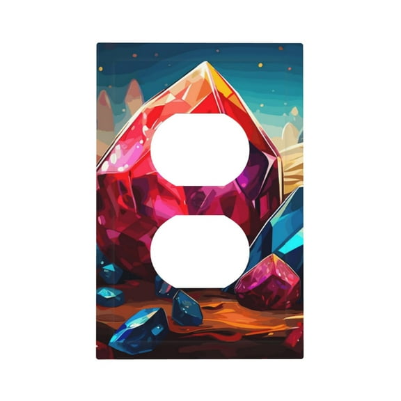 Kdxio Colorful Stone World Decorator Light Switch or Receptacle Outlet Wall Plate Decorator Wall Plate Child Safe Outlet Cover-Style S