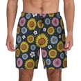 thumbnail image 1 of Kdxio Colorful Sunflowers Print Men's Swim Trunks with Compression Liner 7 Inch Inseam Quick Dry Swim Shorts, 1 of 7