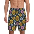 thumbnail image 1 of Kdxio Colorful Sunflowers Print Mens Sleep Shorts Bottoms Soft Comfy Pajama Wear Pants with Drawstring Pockets, 1 of 7