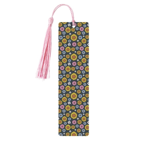 Kdxio Colorful Sunflowers Print Metal Tassel Bookmarks,Perfect Gift for Art Lovers and Bookworms Metal Bookmarks for Women