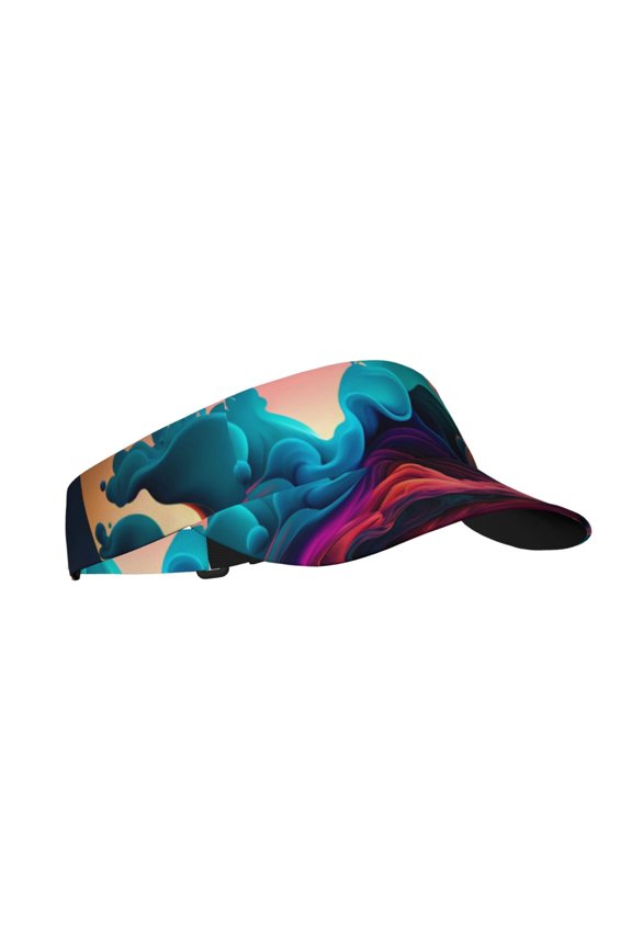 Colorful Surreal Landscape Print Sun Visor Hat Golf Visor Adjustable Velcro Outdoor Sports Cap for Men Women