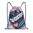 thumbnail image 1 of Kdxio Colorful Sushi Food Art Print Drawstring Backpack Bag,Waterproof Draw String Back Sack, Gym Drawstring Bags Swim Bag For Unisex, 1 of 5