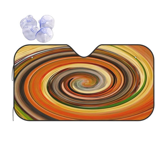 Kdxio Colorful Swirl Print Front Windshield Sun Shade,Folding Auto Sunshade for Car Truck SUV-Small