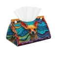 thumbnail image 1 of Kdxio Colorful Textured Chihuahua Print Tissue Box Cover,Modern PU Leather Rectangular Tissue Box Holder for Bathroom Living Room Bedroom Office Desk Car Home, 1 of 6