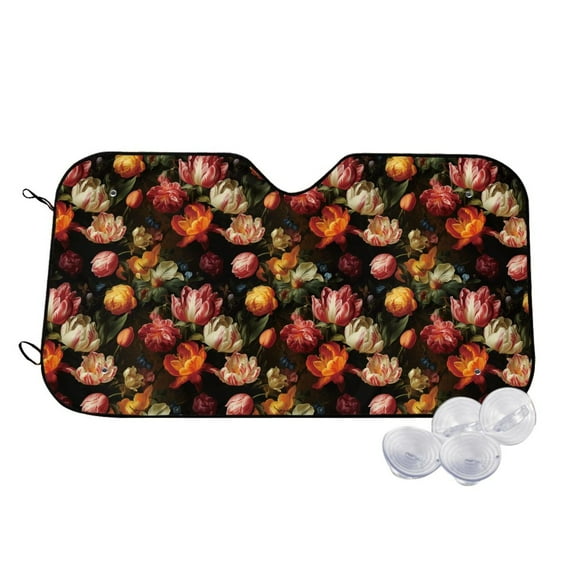 Kdxio Colorful Tulips Print Windshield Sun Shade,UV Rays and Sun Heat Protection,Sunshade for Car Windshield,Car Shade Front Windshield -