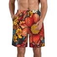 thumbnail image 1 of Kdxio Colorful Vintage Floral Pattern Pattern Mens Casual Shorts - Drawstring Summer Beach Sports Shorts for Men, 1 of 5