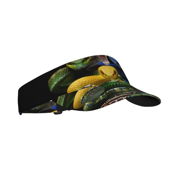 Kdxio Colorful Viper Snake Print Sun Visor Hat Golf Visor Adjustable Velcro Outdoor Sports Cap for Men Women