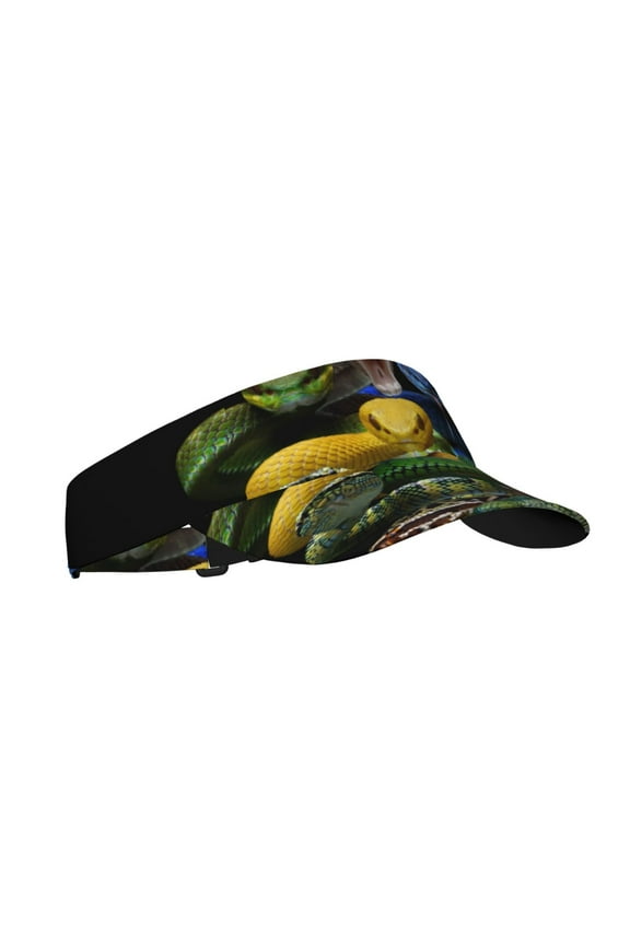 Colorful Viper Snake Print Sun Visor Hat Golf Visor Adjustable Velcro Outdoor Sports Cap for Men Women