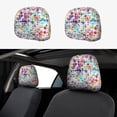 thumbnail image 1 of Kdxio Colorful Watercolor Dots Pattern Print 2 Piece Car Head Rest Covers Set Auto Front/Rear Seats Headrest Cover Universal Fit Most Cars,Sedan, SUV, 1 of 9