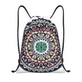 thumbnail image 1 of Kdxio Colorful With Blue Oriental Print Drawstring Backpack Bag,Waterproof Draw String Back Sack, Gym Drawstring Bags Swim Bag For Unisex, 1 of 5