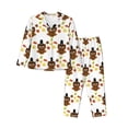 thumbnail image 1 of Kdxio Colorful maple leaf owl Women's Pajama Sets Long Sleeve Button Down Sleepwear Nightwear Soft Pjs Lounge Sets-Large, 1 of 7