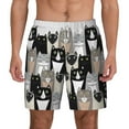 thumbnail image 1 of Kdxio Colors Cats Print Men'S Swim Trunks With Compression Liner 7 Inch Inseam Quick Dry Swim Shorts, 1 of 7