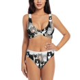 thumbnail image 1 of Kdxio Colors Cats Print Women's 2 Piece High Waisted Wrap Spaghetti Strap Summer Swimsuit Bikini Set-, 1 of 7