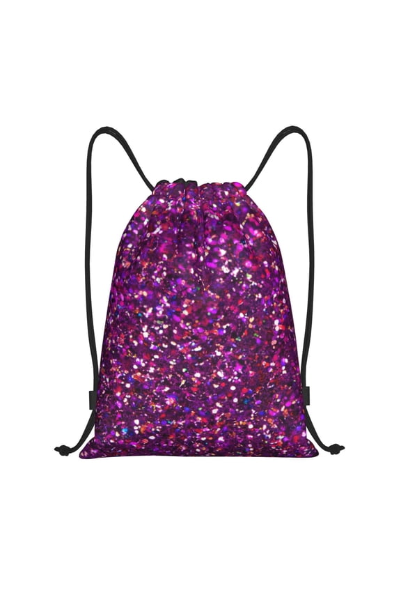 Colourful Glitter Print Drawstring Backpack Bag,Waterproof Draw String Back Sack, Gym Drawstring Bags Swim Bag For Unisex