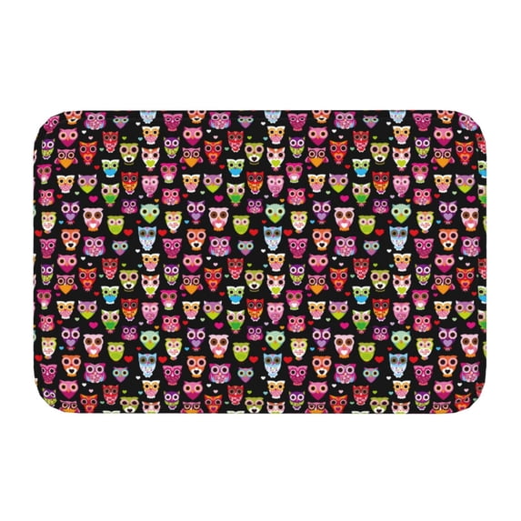 Kdxio Colourfull Owl,16" x 24", Non-Slip Front Door Mats,Outdoor Welcome Mat Washable