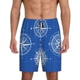 thumbnail image 1 of Kdxio Compass Print Mens Sleep Shorts Bottoms Soft Comfy Pajama Wear Pants with Drawstring Pockets, 1 of 5