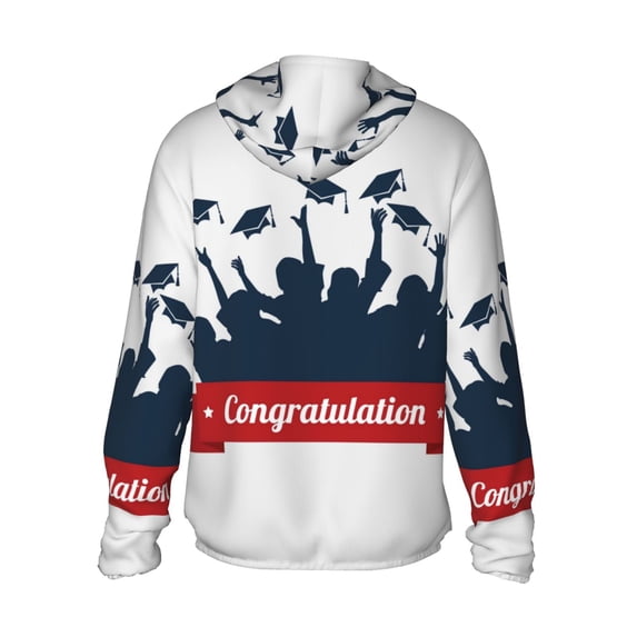Kdxio Congratulation Graduate Print Women Men Sun Protection UPF 50+ Jackets Zip Up Long Sleeve Hoodie Hiking Lightweight with Pockets