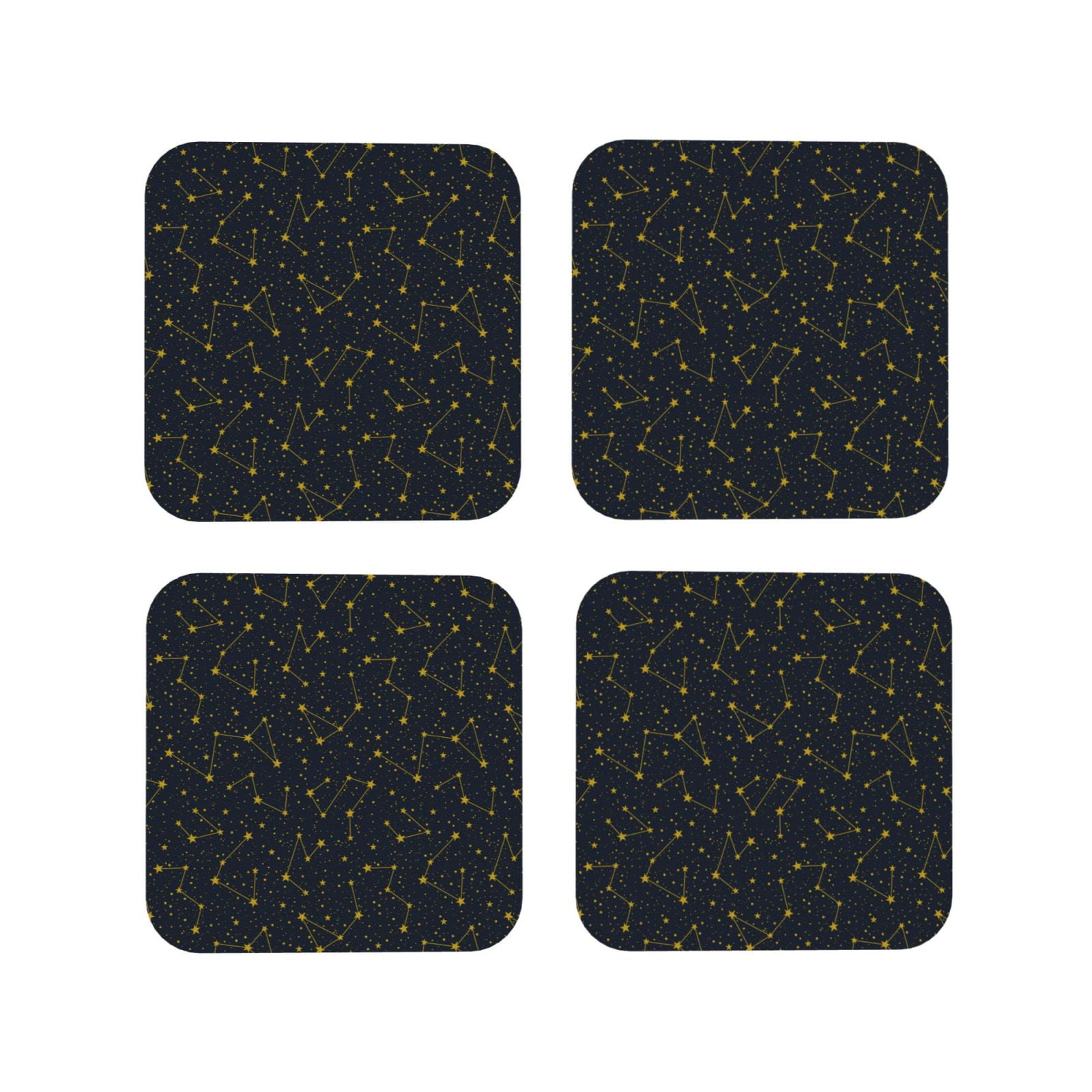 Kdxio Constellation Funny Coasters,4 Pcs Leather Coasters,Housewarming