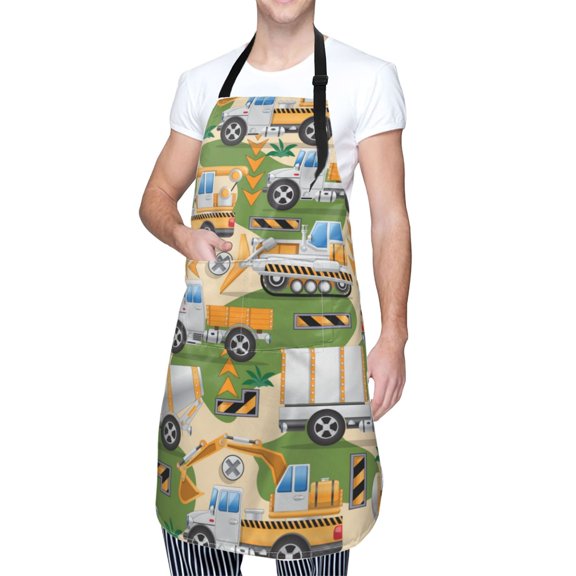 Kdxio Construction Machinery1 Apron with Pockets Adjustable Kitchen Aprons for Men Women Waterproof Aprons for Cooking,Drawing,Crafting, Baking Household Cleaning