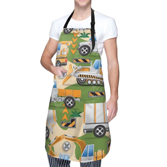 Kdxio Construction Machinery1 Apron with Pockets Adjustable Kitchen Aprons for Men Women Waterproof Aprons for Cooking,Drawing,Crafting, Baking Household Cleaning