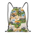 thumbnail image 1 of Kdxio Construction Machinery1 Print Drawstring Backpack Bag,Waterproof Draw String Back Sack, Gym Drawstring Bags Swim Bag For Unisex, 1 of 9