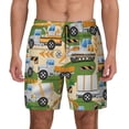 thumbnail image 1 of Kdxio Construction Machinery1 Print Men'S Swim Trunks With Compression Liner 7 Inch Inseam Quick Dry Swim Shorts, 1 of 7