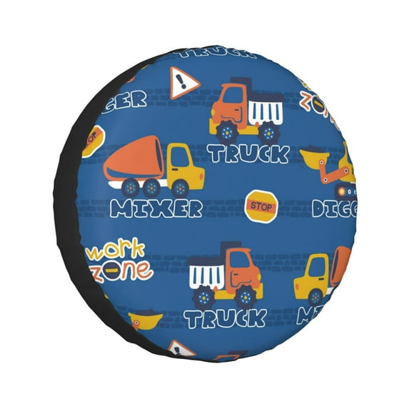 Kdxio Construction Vehicles for Tire Cover Wheel Protectors Tyre Covers Weatherproof Wheel Covers Universal Fit for Trailer Rv SUV Truck Camper Travel Trailers 15 inch